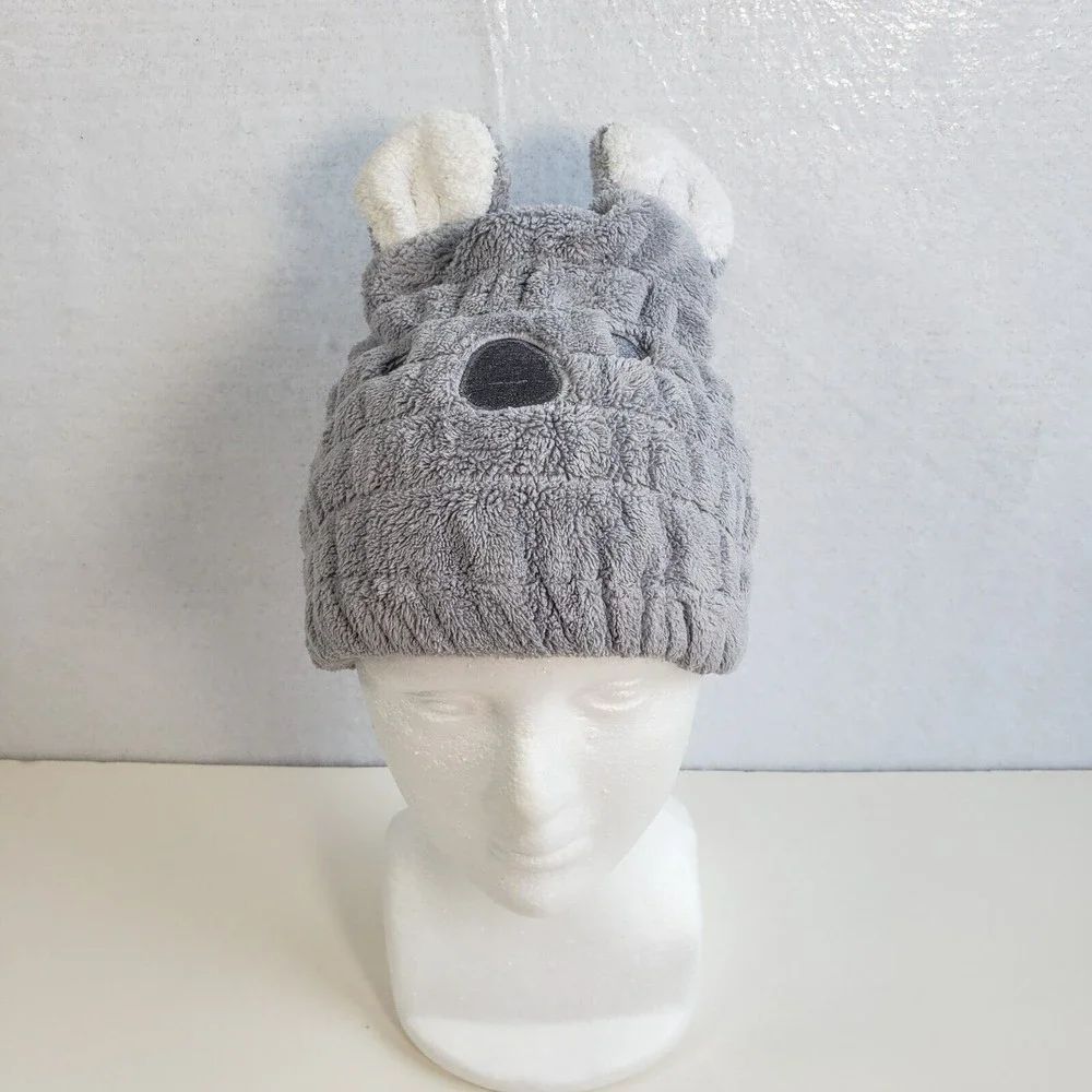 Children Youth Winter Beanie Hat Autumn Soft Warm Cute Animal Face Cap Gray